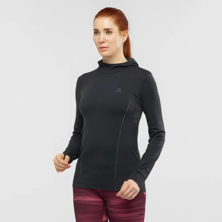 Black Salomon Essential Seamless Women\'s Sweatshirt | IE GK3206